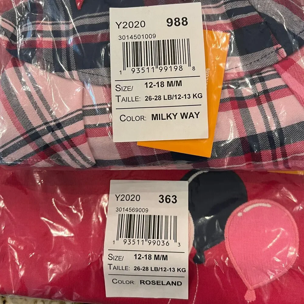 NWT Gymboree Pink & Navy Embroidered Puppy Top & Plaid Tiered Skort -SIZE 12-18M